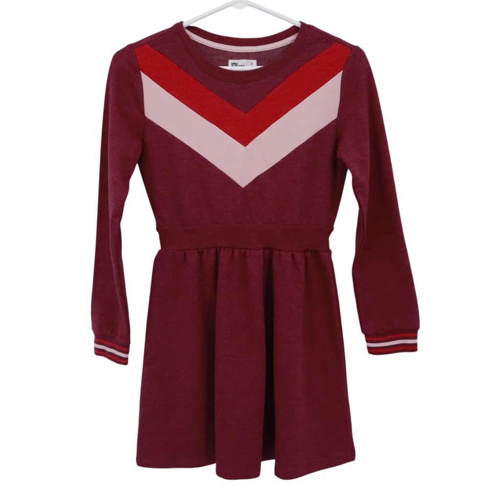 Epic Threads Sweatshirt Dress Girls M‎ Red Sporty Prep Collegiate Retro Academia